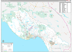 Santa Cruz County Wall Map Premium Style 2026